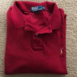 Red polo shirt